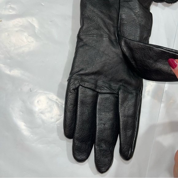 CAMEL BLACK Heavy LEATHER GLOVES Thinsulate XL Insulated wrist Adjustable Strap - Picture 4 of 11